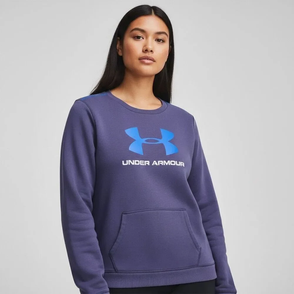 Under Armour Purple Crewneck Sweatshirt Women’s Medium Logo Pullover - Picture 1 of 6